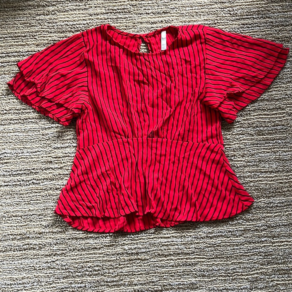 Zara Striped Peplum Blouse